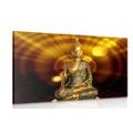 CANVAS PRINT BUDDHA STATUE WITH AN ABSTRACT BACKGROUND - PICTURES FENG SHUI - PICTURES