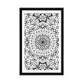 POSTER WITH MOUNT UNIQUE ETHNIC PATTERN IN BLACK AND WHITE - BLACK AND WHITE - POSTERS