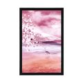 POSTER HERON IN PINK DESIGN - ANIMALS - POSTERS