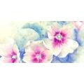 WANDBILD BLUMEN IN ROSA AQUARELL - BILDER BLUMEN - BILDER