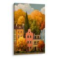 OBRAZ HISTORICKÉ DOMY V PODZIMU - BAREVNÉ DOMY - OBRAZY