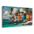 OBRAZ KOUZLO KARIBSKÉ VESNICE - BAREVNÉ DOMY - OBRAZY
