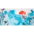 WANDBILD JAPANISCHER BLAUER HIMMEL UND ROTE SONNE - BILDER VON NATUR UND LANDSCHAFT - BILDER