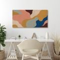 TABLEAU SUR TOILE – FORMES ORGANIQUES AUX TONS TERREUX - IMAGES FORMES ABSTRAITES - TABLEAUX