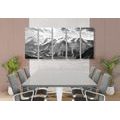 5-PIECE CANVAS PRINT BEAUTIFUL MOUNTAIN PANORAMA IN BLACK AND WHITE - BLACK AND WHITE PICTURES - PICTURES