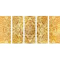 5-PIECE CANVAS PRINT GOLDEN ETHNIC MANDALA - PICTURES FENG SHUI - PICTURES