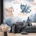 SAMOLEPÍCÍ TAPETA ROZTOMILÍ DRÁČCI V OBLACÍCH - WALLPAPERS - 🔥 TOTAL SALE 🔥