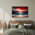 OBRAZ ČERVENÁ OBLOHA NAD OCEÁNOM - OBRAZY MORE A PLÁŽ - OBRAZY