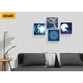 CANVAS PRINT SET FENG SHUI IN BLUE VERSION - SET OF PICTURES - PICTURES