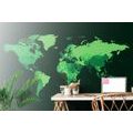 SELF ADHESIVE WALLPAPER DETAILED MAP OF THE WORLD IN GREEN - SELF-ADHESIVE WALLPAPERS - WALLPAPERS