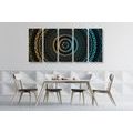 5-DIELNY OBRAZ MANDALA SO VZOROM SLNKA - OBRAZY FENG SHUI - OBRAZY
