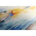 WANDBILD MEER UND UNTERGEHENDE SONNE IN AQUARELL - BILDER VON NATUR UND LANDSCHAFT - BILDER