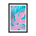 POSTER WITH MOUNT PALM LEAVES IN BOLD COLORS - NATURE - POSTERS