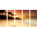 5-PIECE CANVAS PRINT SUNSET IN SRI LANKA - PICTURES OF NATURE AND LANDSCAPE - PICTURES