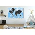 CANVAS PRINT MODERN WORLD MAP - PICTURES OF MAPS - PICTURES