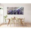 5-PIECE CANVAS PRINT LAVENDER BOUQUET - PICTURES FLOWERS - PICTURES