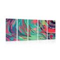 5-PIECE CANVAS PRINT WOOD TEXTURE ABSTRACTION - ABSTRACT PICTURES{% if product.category.pathNames[0] != product.category.name %} - PICTURES{% endif %}