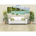 5-PIECE CANVAS PRINT BEAUTIFUL BEACH ON THE ISLAND OF LA DIGUE - PICTURES OF NATURE AND LANDSCAPE - PICTURES