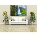 CANVAS PRINT WATERFALL IN ICELAND - PICTURES OF NATURE AND LANDSCAPE - PICTURES