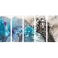 IMPRESSION SUR TOILE EN 5 PARTIES ABSTRACTION D'AQUARELLES - IMPRESSIONS ABSTRAITES SUR TOILE - IMPRESSION SUR TOILE