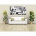 CANVAS PRINT GARDEN FLOWERS IN BLACK AND WHITE - BLACK AND WHITE PICTURES - PICTURES