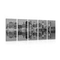 5-PIECE CANVAS PRINT CITY OF MANHATTAN IN BLACK AND WHITE - BLACK AND WHITE PICTURES - PICTURES