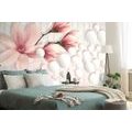 WALLPAPER MAGNOLIA WITH ABSTRACT ELEMENTS - WALLPAPERS FLOWERS - WALLPAPERS