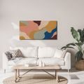 TABLEAU SUR TOILE – FORMES ORGANIQUES AUX TONS TERREUX - IMAGES FORMES ABSTRAITES - TABLEAUX