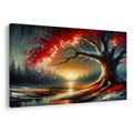 OBRAZ STROM ŽIVOTA PŘI ZÁPADU SLUNCE - OBRAZY STROMY ŽIVOTA - OBRAZY