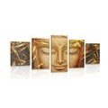 IMPRESSION SUR TOILE EN 5 PARTIES BOUDDHA SOURIANT - IMPRESSIONS SUR TOILE FENG SHUI - IMPRESSION SUR TOILE