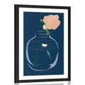 POSTER MIT PASSEPARTOUT ROMANTISCHE BLUME IN DER VASE - VASEN - POSTER