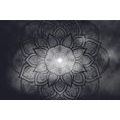 PAPIER PEINT – MANDALA NOIR ET BLANC AVEC FOND GALAXIE - PAPIERS PEINTS FENG SHUI - PAPIERS PEINTS PANORAMIQUES