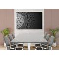 CANVAS PRINT MANDALA IN BLACK AND WHITE - BLACK AND WHITE PICTURES - PICTURES