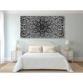 CANVAS PRINT UNIQUE ETHNIC ORNAMENT IN BLACK AND WHITE - BLACK AND WHITE PICTURES - PICTURES