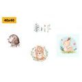 CANVAS PRINT SET ANIMALS IN SOFT COLORS - SET OF PICTURES - PICTURES