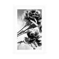 POSTER WITH MOUNT CARNATION FLOWER IN BLACK AND WHITE - BLACK AND WHITE - POSTERS