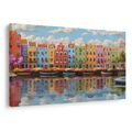 WANDBILD BUNTE HÄUSER AM KANAL - BUNTE HÄUSER - BILDER