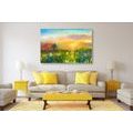 CANVAS PRINT OIL PAINTING OF MEADOW FLOWERS - PICTURES OF NATURE AND LANDSCAPE - PICTURES