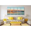 5-PIECE CANVAS PRINT LAKE AND SUNSET - PICTURES OF NATURE AND LANDSCAPE - PICTURES