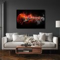 WANDBILD ELEKTRISCHE GITARRE IN FLAMMEN - MUSIKBILDER - BILDER