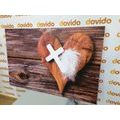 CANVAS PRINT CROSS ON A WOODEN BACKGROUND - PICTURES OF ANGELS - PICTURES