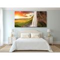 CANVAS PRINT MAJESTIC WATERFALL IN ICELAND - PICTURES OF NATURE AND LANDSCAPE - PICTURES