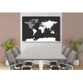 DECORATIVE PINBOARD MODERN MAP WITH A BLACK AND WHITE TOUCH - PICTURES ON CORK - PICTURES