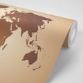 SELF ADHESIVE WALLPAPER WORLD MAP IN SHADES OF BROWN - SELF-ADHESIVE WALLPAPERS - WALLPAPERS