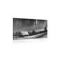 CANVAS PRINT FAIRY-TALE WINTER LANDSCAPE IN BLACK AND WHITE - BLACK AND WHITE PICTURES - PICTURES