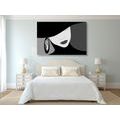 CANVAS PRINT CLASSY LADY IN A HAT IN BLACK AND WHITE - BLACK AND WHITE PICTURES - PICTURES