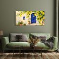 TABLEAU SUR TOILE – PORTE BLEUE SOUS LES CITRONS - TABLEAUX DE LA VILLE - TABLEAUX