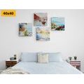 CANVAS PRINT SET PAINTED LANDSCAPE - SET OF PICTURES - PICTURES