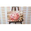 CANVAS PRINT PINK VINTAGE ROSE - VINTAGE AND RETRO PICTURES - PICTURES