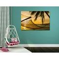 CANVAS PRINT HAMMOCK ON THE BEACH - PICTURES OF NATURE AND LANDSCAPE - PICTURES